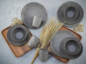 Servizio da tavola Granit Grès - Grigio scuro - Set da 16