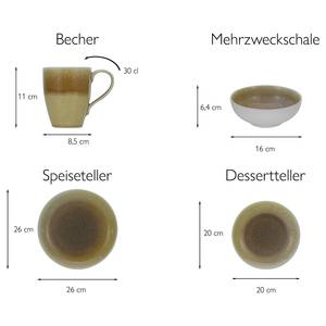 Kombiservice Caldera Steinzeug - 8-teilig - Sand - 8-teilig