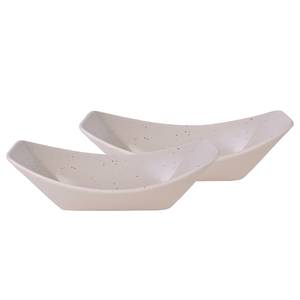 Bols de service Streat Food Boat Grès - Lot de 2 - Crème - 24 x 14 cm