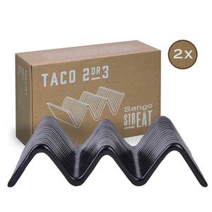 Servierschale Streat Food Taco Steinzeug - 2er-Set - Schwarz - 10 x 15 cm