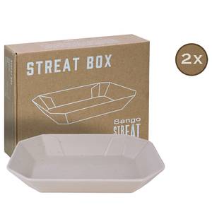 Servierschale Streat Food Box Steinzeug - 2er-Set - Creme