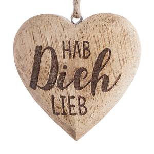 Anhänger HANG ON Herzchen Hab Dich lieb Mangoholz - Natur