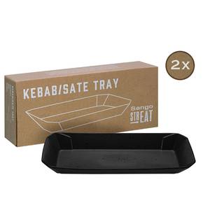 Servierschale Streat Food Kebap Steinzeug - 2er-Set - Schwarz