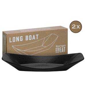 Servierschale Streat Food Boat Steinzeug - 2er-Set - Schwarz - 31 x 12 cm