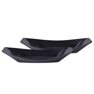 Servierschale Streat Food Boat Steinzeug - 2er-Set - Schwarz - 31 x 12 cm