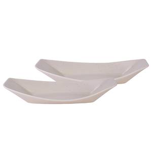 Bols de service Streat Food Boat Grès - Lot de 2 - Crème - 31 x 12 cm