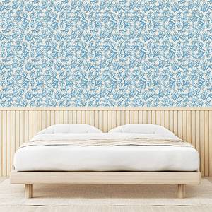 Behang Maritime Koraal PVC - beige/blauw - Hoogte: 250 cm