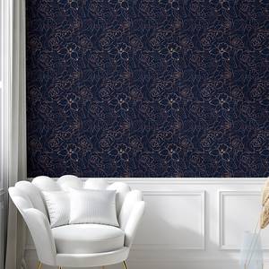 Behang Navy Blue PVC - marineblauw - Hoogte: 250 cm