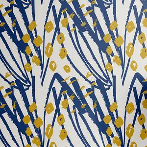 Behang Mustard PVC - blauw/geel - Hoogte: 180 cm