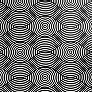 Papier peint Psychedelic PVC - Blanc / Noir - Hauteur : 250 cm