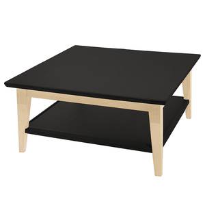 Salontafel Casares type A massief pijnboomhout - Zwart/crèmekleurig pijnboomhout - 90 x 90 cm