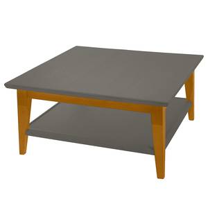 Salontafel Casares type A massief pijnboomhout - Grijs / Pijnboomhout bruin - 90 x 90 cm