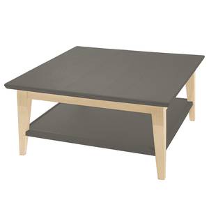 Salontafel Casares type A massief pijnboomhout - Grijs / Pijnboomhout creme - 90 x 90 cm