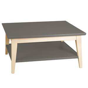 Table basse Casares - Type A Pin massif - Gris/Pin crème - 90 x 90 cm