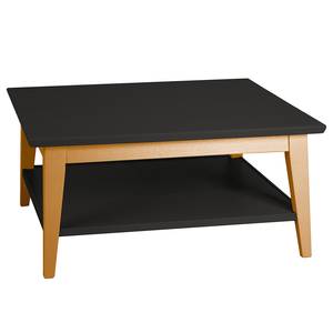 Salontafel Casares type A massief pijnboomhout - Zwart / Pijnboomhout bruin - 90 x 90 cm