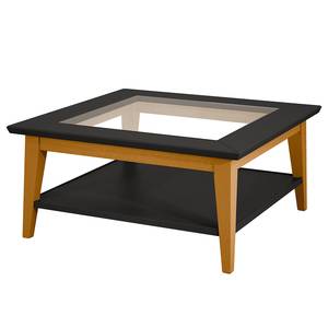 Table basse Casares - Type A Pin massif - Noir/Pin marron - 110 x 70 cm