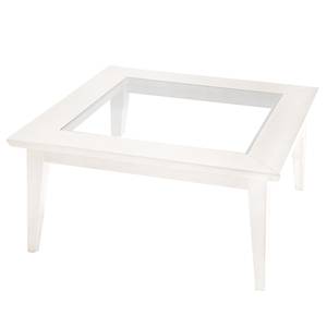 Table basse Casares verre - Type A Pin massif / Verre transparent - Pin blanc - 110 x 70 cm