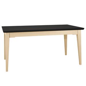 Table Casares Pin massif - Noir / Pin crème - Largeur : 140 cm