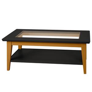 Table basse Casares - Type A Pin massif - Noir / Pin crème - 110 x 70 cm