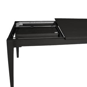 Table extensible Casares Pin massif - Noir - Largeur : 180 cm