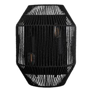 Wandlamp Wicker staal/katoen - zwart - 2 lichtbronnen