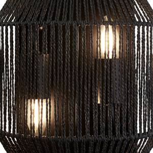 Lampada da parete Wicker Acciaio / Cotone - Nero - 2 punti luce