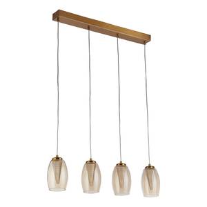 Suspension Cyclone 4 ampoules Acier / Verre transparent - Laiton