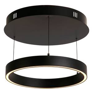 Hanglamp Layla Rond staal/aluminium - 1 lichtbron - Zwart - Diameter: 44 cm