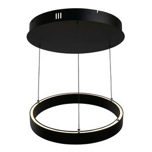 Hanglamp Layla Rond staal/aluminium - 1 lichtbron - Zwart - Diameter: 44 cm