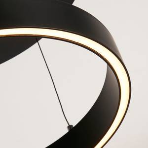 Hanglamp Layla Rond staal/aluminium - 1 lichtbron - Zwart - Diameter: 44 cm