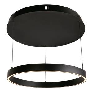 Lampada a sospensione rotonda Layla Acciaio / Alluminio - 1 punto luce - Nero - Diametro: 64 cm