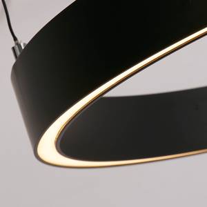 Lampada a sospensione rotonda Layla Acciaio / Alluminio - 1 punto luce - Nero - Diametro: 64 cm