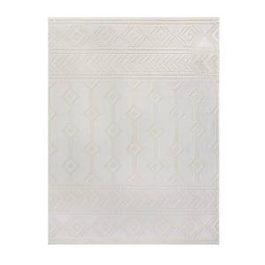 Tapis Shyla Polypropylène / Tissu chenille - Blanc - Lavable - 80 x 160 cm