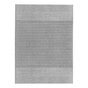 Tappeto a pelo corto Elton Stripes Polipropilene / Ciniglia - Lavabile - Grigio - 160 x 240 cm