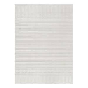 Laagpolig vloerkleed Elton Stripe polypropeen/chenille - wasbaar - Ivory - 80 x 160 cm