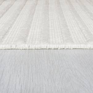 Laagpolig vloerkleed Elton Stripe polypropeen/chenille - wasbaar - Ivory - 80 x 160 cm