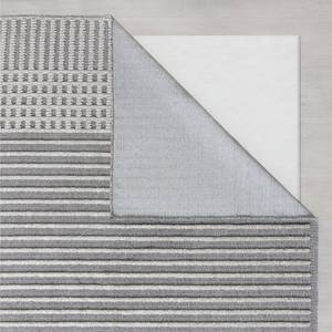 Tapis Elton Stripe Polypropylène / Tissu chenille - Lavable - Gris - 80 x 160 cm