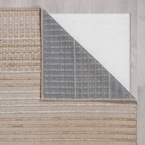 Laagpolig vloerkleed Elton Stripe polypropeen/chenille - wasbaar - Beige - 80 x 160 cm