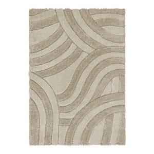 Hochflorteppich Velvet Carved Recyceltes Polyester - Beige - 160 x 230 cm