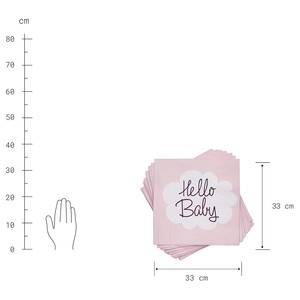 Papieren servetten APRÈS Baby roze FSC®-gecertificeerd papier - roze - 20 stuks