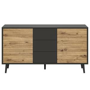 Sideboard FYNS Schwarz / Eiche Artisan Dekor