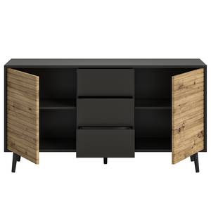 Sideboard FYNS Schwarz / Eiche Artisan Dekor