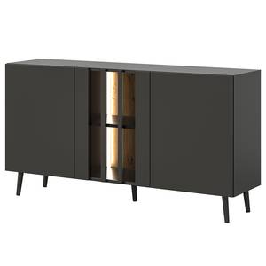 Beleuchtetes Sideboard ERNO Schwarz / Eiche Artisan Dekor