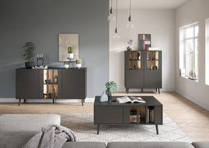 Beleuchtetes Sideboard ERNO Schwarz / Eiche Artisan Dekor