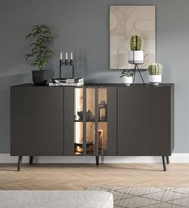 Beleuchtetes Sideboard ERNO Schwarz / Eiche Artisan Dekor