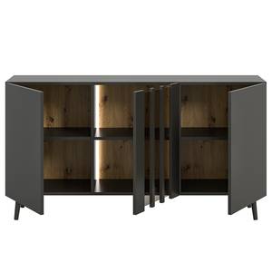 Beleuchtetes Sideboard ERNO Schwarz / Eiche Artisan Dekor