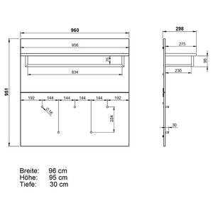 Garderobenpaneel Bastia Steingrau
