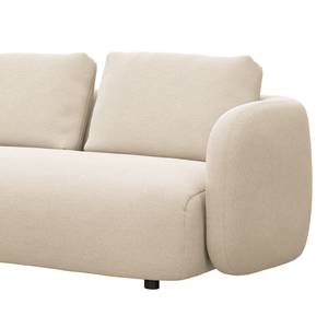 Ecksofa YVA mit Longchair Webstoff Saia: Beige - Longchair davorstehend links