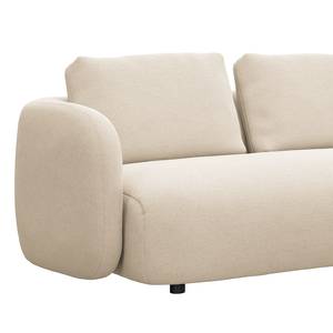 Hoekbank YVA met chaise longue Geweven stof Saia: Beige - Longchair vooraanzicht rechts