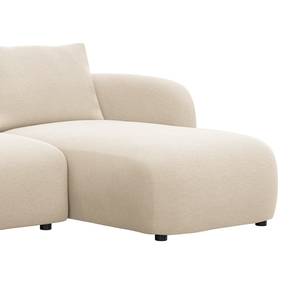 Ecksofa YVA mit Longchair Webstoff Saia: Beige - Longchair davorstehend rechts